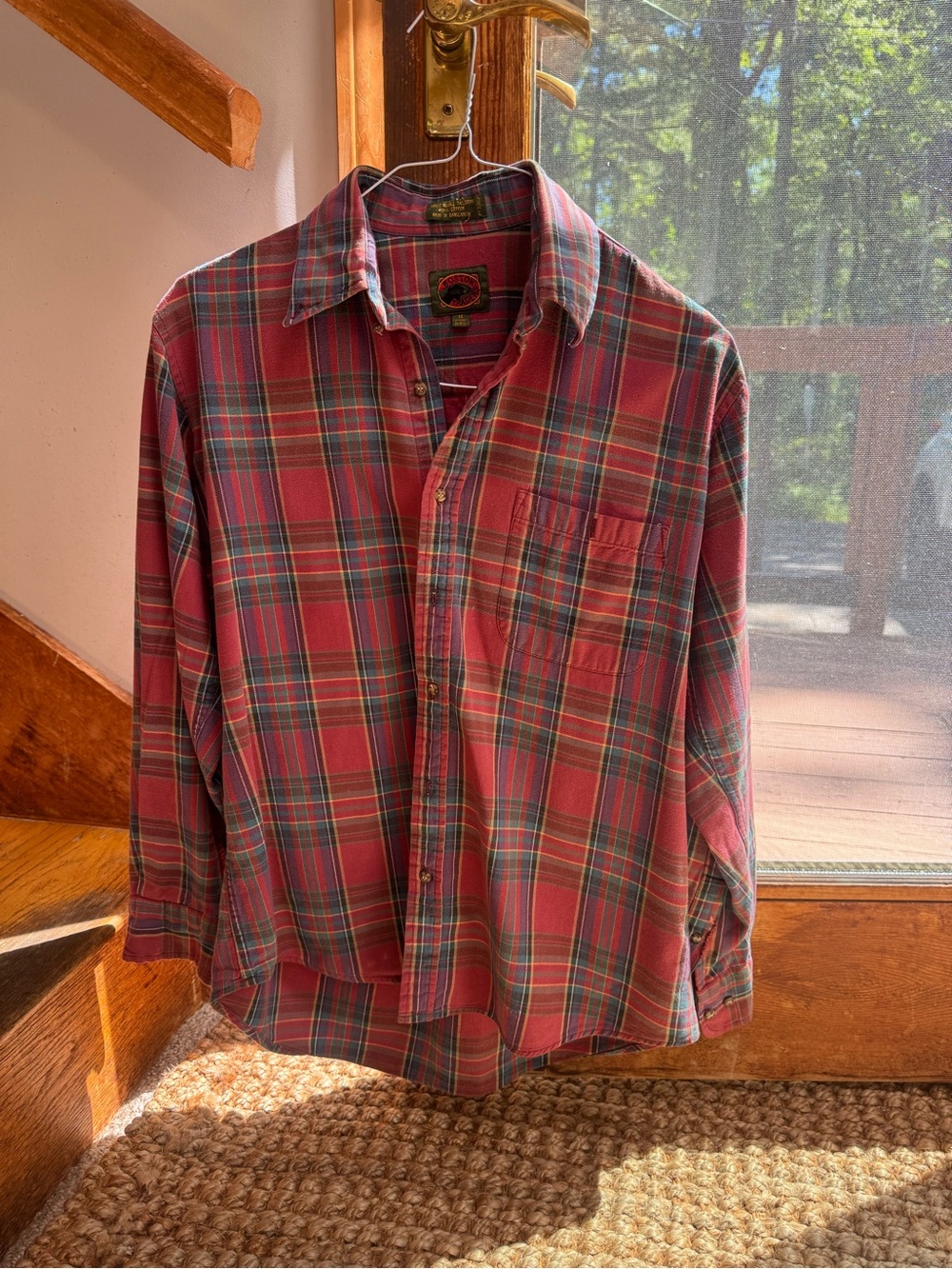 Boston Traders Red Plaid Casual Button-Down Shirt